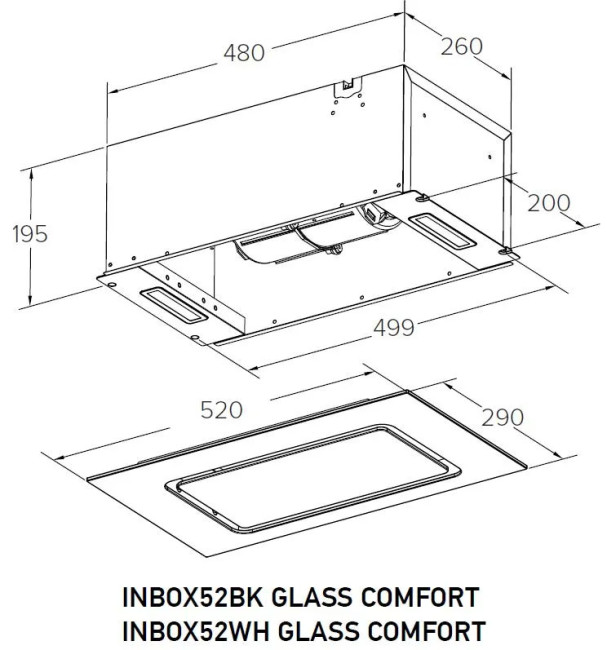 Вытяжка Meferi INBOX52WH GLASS COMFORT