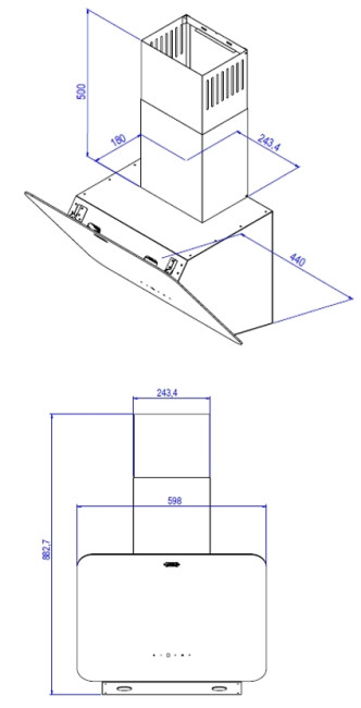 Вытяжка наклонная стеклянная Kanzler D 566 S