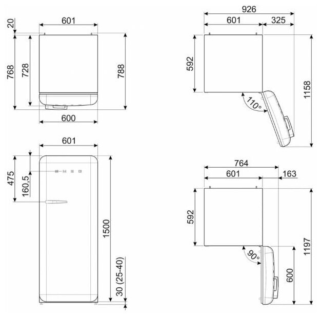 Холодильник smeg FAB28RDTP3 Холодильник smeg FAB28RDTP3