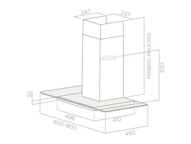 Каминная вытяжка Elica Flat Glass IX/A/60