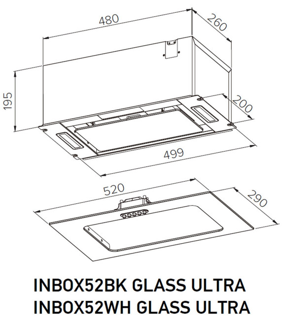 Вытяжка Meferi INBOX52WH GLASS ULTRA