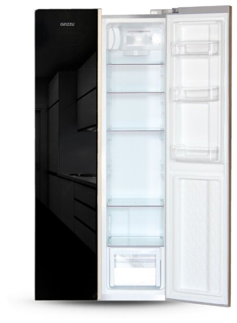 Холодильник Ginzzu NFK-452 Black glass Холодильник Ginzzu NFK-452 Black glass