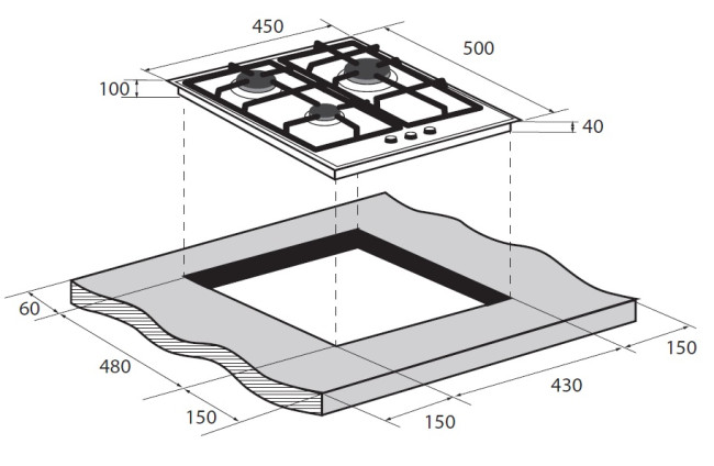 Газовая варочная панель Zugel ZGH450W