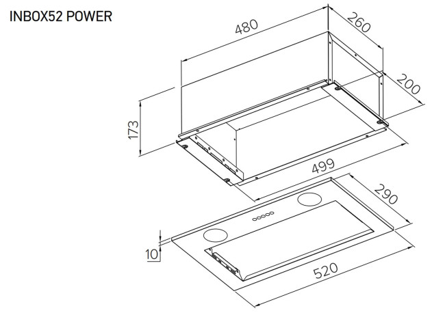 Вытяжка Meferi INBOX52WH POWER