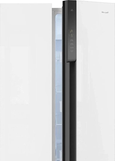 Холодильник WEISSGAUFF WSBS 500 Inverter NoFrost White Glass Холодильник WEISSGAUFF WSBS 500 Inverter NoFrost White Glass