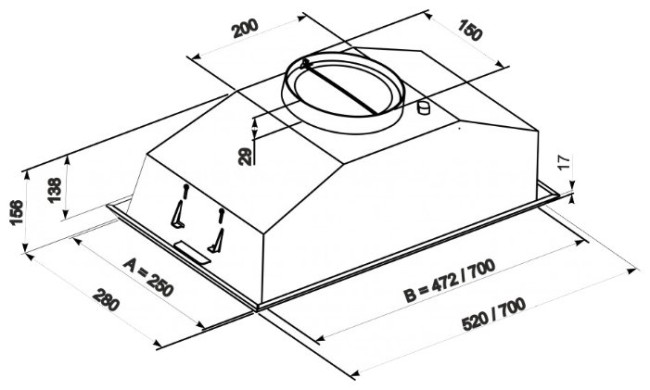 Встраиваемая вытяжка ZorG Modul 700 52 Встраиваемая вытяжка ZorG Modul 700 52