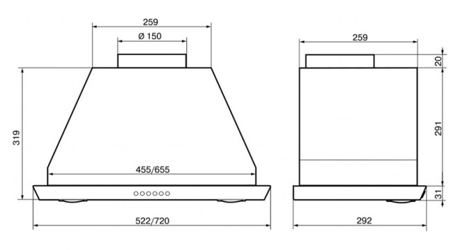 Вытяжка Elikor Врезной блок S4 72Н-700-Э4Д нерж 940920