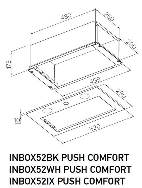 Вытяжка Meferi INBOX52WH PUSH COMFORT