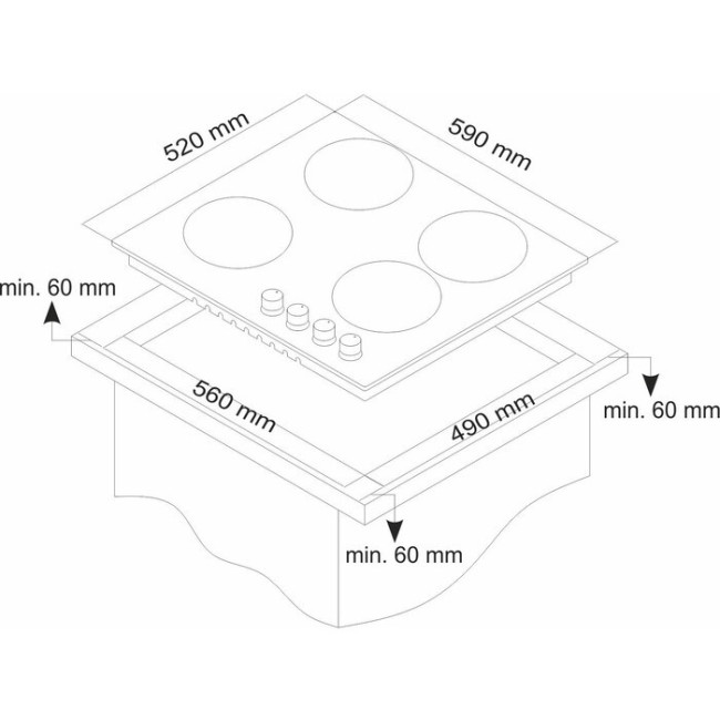 Встраиваемая газовая варочная панель LuxDorf H60V40M451