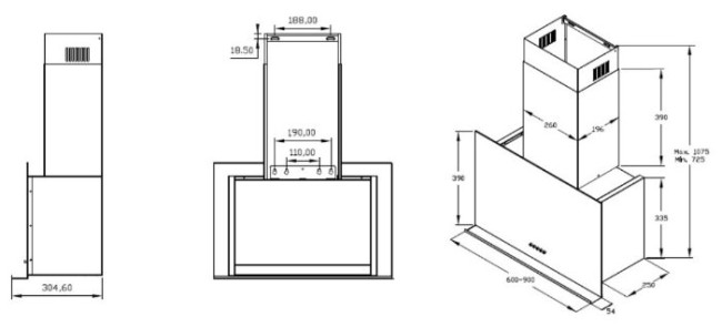 Каминная вытяжка Korting KHC 65330 GN