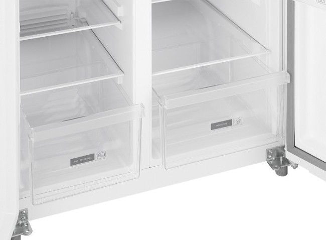 Холодильник WEISSGAUFF WSBS 500 Inverter NoFrost White Rock Glass