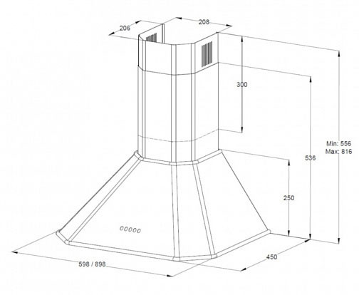 Каминная вытяжка Korting KHC 6839 RB