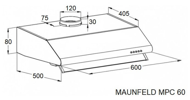 Вытяжка Maunfeld MPC 60 нержавеющая сталь
