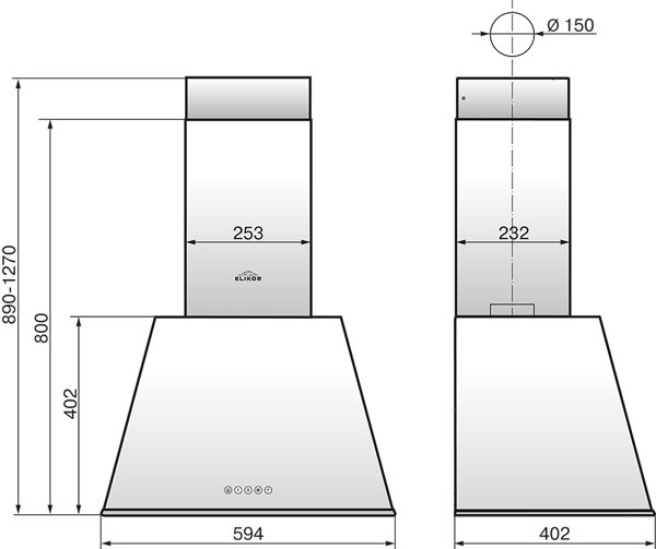 Вытяжка Elikor Гамма 60П-650-Э3Д КВ II Э-650-60-392 крем/бронза