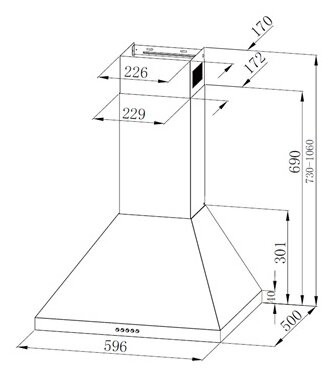 Каминная вытяжка MONSHER TOP 60 C Каминная вытяжка MONSHER TOP 60 C