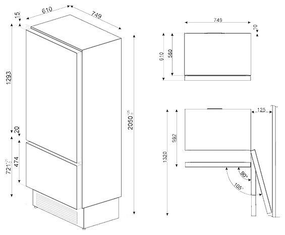 Встраиваемый холодильник smeg RI76RSI