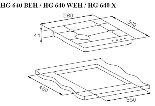 Встраиваемая газовая варочная панель Weissgauff HG 640 WEH (430948)