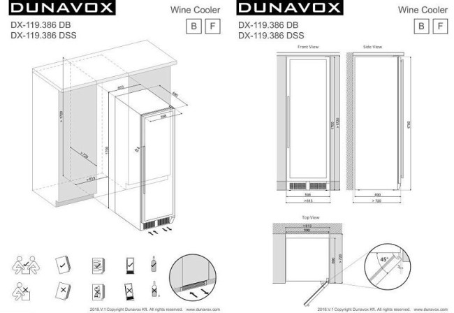 Винный шкаф DUNAVOX DX-119.386DB