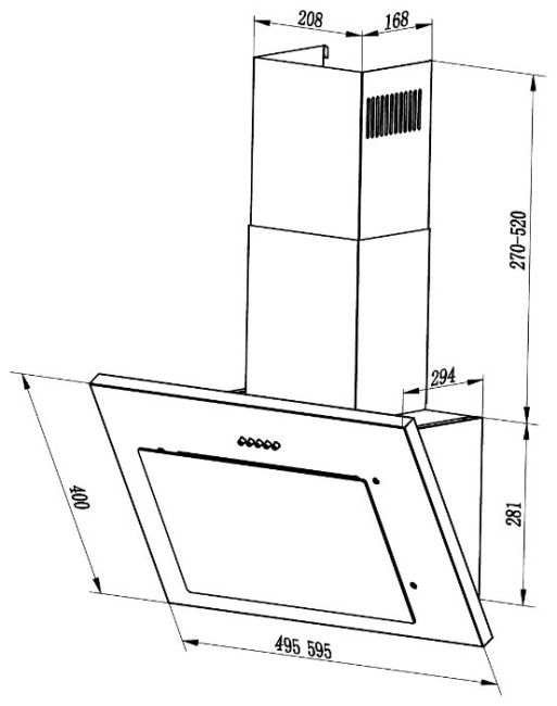 Каминная вытяжка LEX Mika 600 WH Каминная вытяжка LEX Mika 600 WH