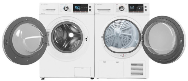 Комплект стиральная и сушильная машина Maunfeld MFWM148WH + MFDM168WH + WM-SK