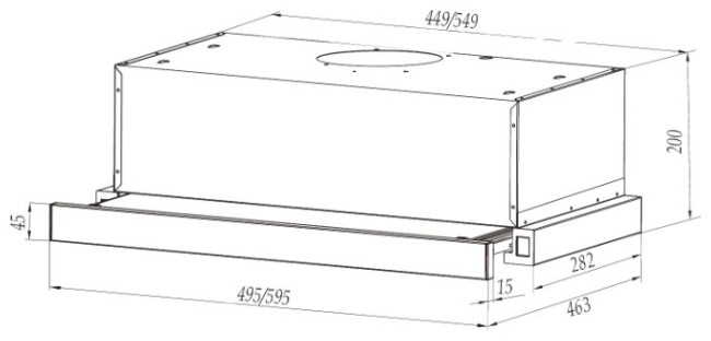 Встраиваемая вытяжка DACH STELA 2 50 inox Встраиваемая вытяжка DACH STELA 2 50 inox