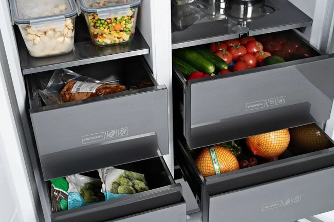 Холодильник WEISSGAUFF WSBS 590 NoFrost Inverter Premium Inox Glass Холодильник WEISSGAUFF WSBS 590 NoFrost Inverter Premium Inox Glass