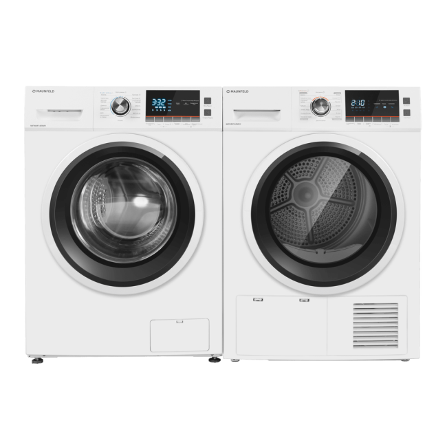 Комплект стиральная и сушильная машина Maunfeld MFWM148WH + MFDM168WHE