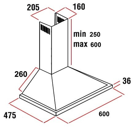 Каминная вытяжка Rainford RCH-2625 white