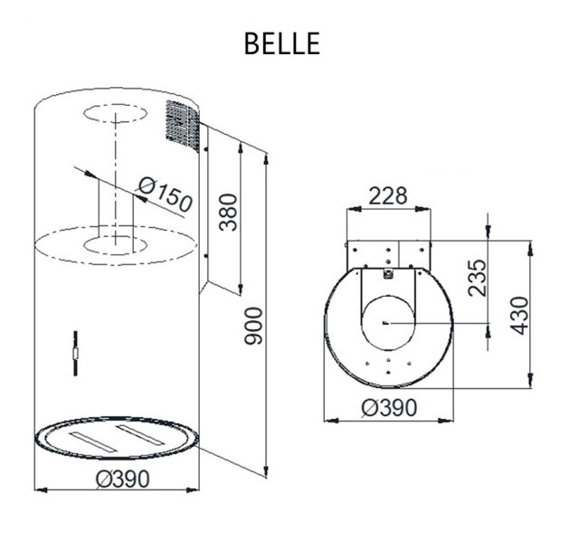 Вытяжка Konigin Belle White/White Glass 39