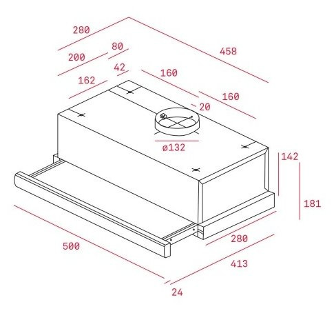 Встраиваемая вытяжка TEKA WISH Easy TL1 52 WH