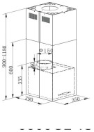 Каминная вытяжка MAUNFELD Bath Light Isla 35 нержавеющая сталь Каминная вытяжка MAUNFELD Bath Light Isla 35 нержавеющая сталь