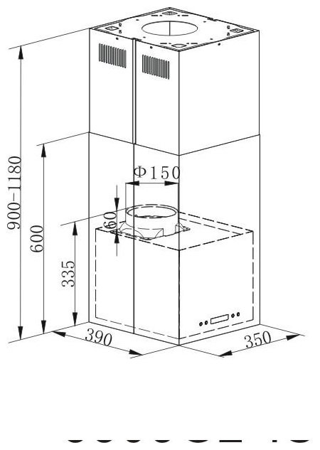Каминная вытяжка MAUNFELD Bath Light Isla 35 нержавеющая сталь