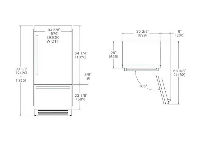 Встраиваемый холодильник Bertazzoni REF905BBRXTT Встраиваемый холодильник Bertazzoni REF905BBRXTT